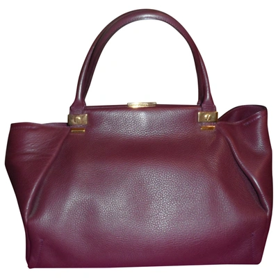 Pre-owned Lanvin Leather Handbag In Burgundy