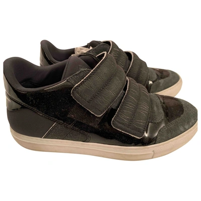 Pre-owned Mm6 Maison Margiela Leather Trainers In Black