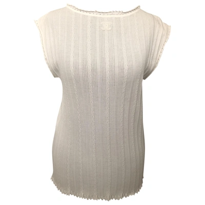 Pre-owned Chanel White Cotton Top