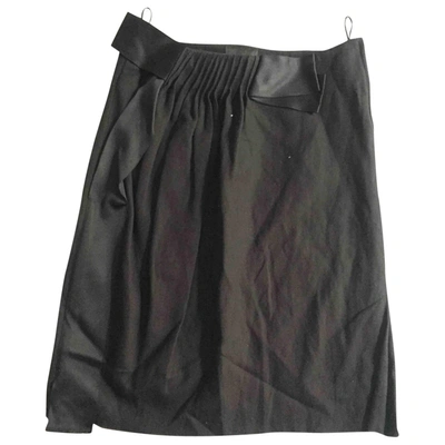 Pre-owned Lanvin Wool Mini Skirt In Black