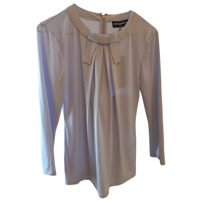 Pre-owned Karl Lagerfeld Blue Polyester Top