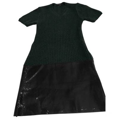 Pre-owned Fendi Wool Mid-length Dress In Green