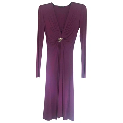 Pre-owned Roberto Cavalli Mid-length Dress In Purple