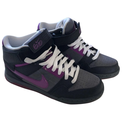 Pre-owned Nike Sb Dunk  Leather Trainers In Anthracite