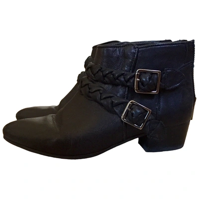 Pre-owned Comptoir Des Cotonniers Leather Ankle Boots In Black