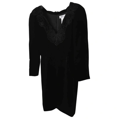 Pre-owned Genny Velvet Mid-length Dress In Black