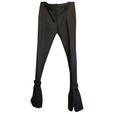 Pre-owned Miu Miu Wool Slim Trousers In Black