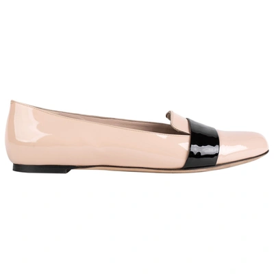 Pre-owned Alexander Mcqueen Patent Leather Ballet Flats In Beige