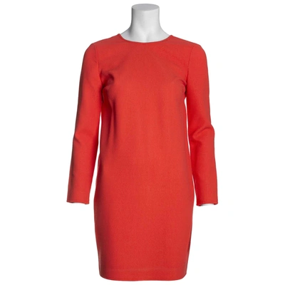 Pre-owned Victoria Beckham Wool Mini Dress In Orange