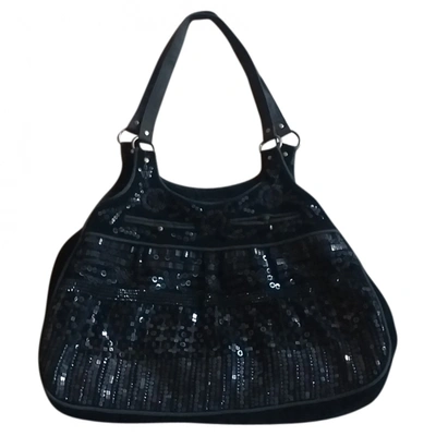 Pre-owned Antik Batik Velvet Handbag In Black