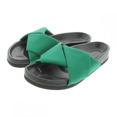 Pre-owned Celine Green Cloth Sandals