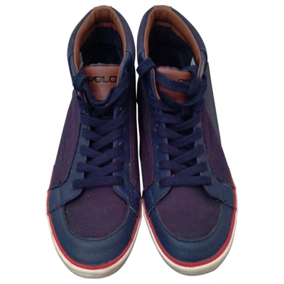 Pre-owned Polo Ralph Lauren Cloth High Trainers In Blue