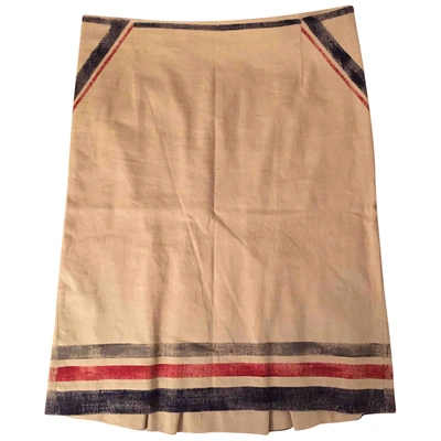 Pre-owned Philosophy Di Alberta Ferretti Linen Mid-length Skirt In Beige
