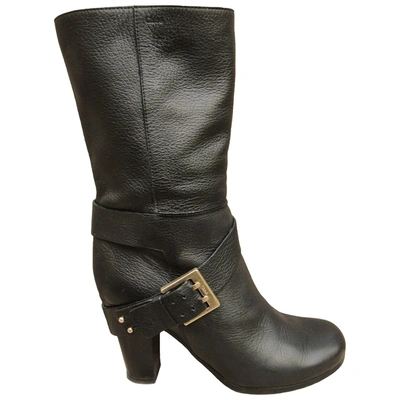 Pre-owned Chloé Leather Buckled Boots In Black