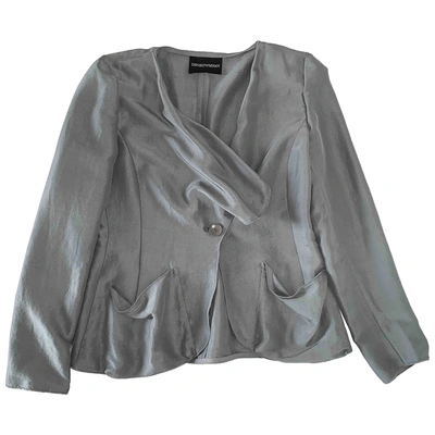Pre-owned Emporio Armani Silk Blazer In Silver