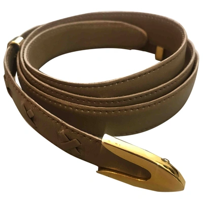 Pre-owned Rodo Leather Belt In Beige