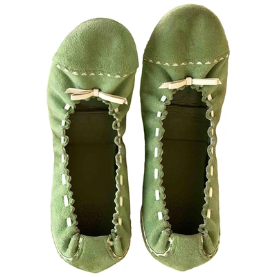 Pre-owned Bally Ballet Flats In Green