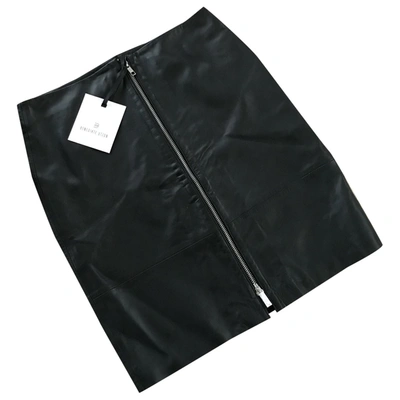 Pre-owned Utzon Leather Mini Skirt In Black