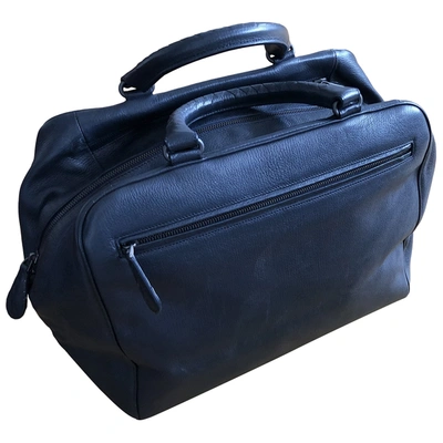 Pre-owned Bottega Veneta Leather Travel Bag In Navy