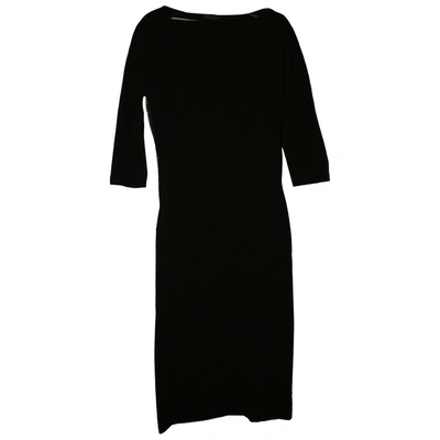 Pre-owned Roberto Cavalli Wool Mid-length Dress In Black