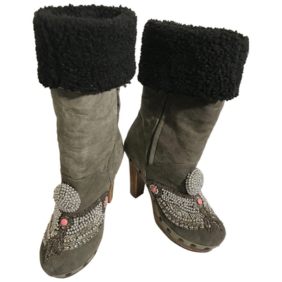 Pre-owned Manoush Snow Boots In Grey