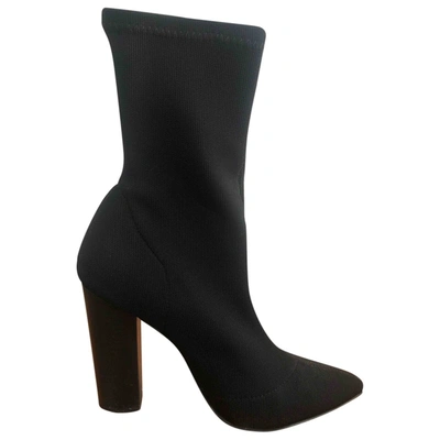Pre-owned Steve Madden Cloth Ankle Boots In Black