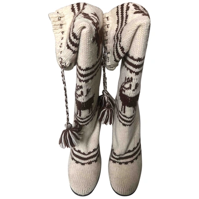 Pre-owned Cesare Paciotti Leather Boots In White