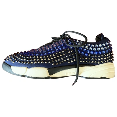 Pre-owned Pinko Glitter Trainers In Blue