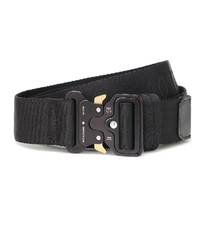 Alyx 6cm Logo-jacquard Nylon-webbing Belt In Black