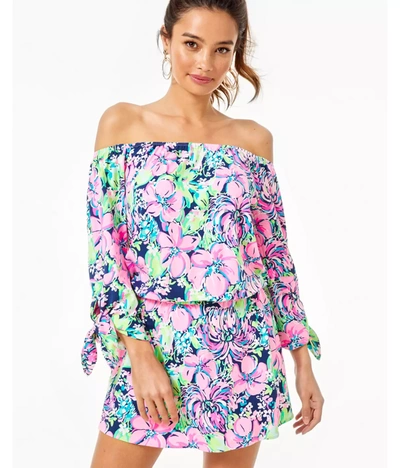 Lilly Pulitzer Lana Off-the-shoulder Skort Romper In Multi Paradise Found |  ModeSens
