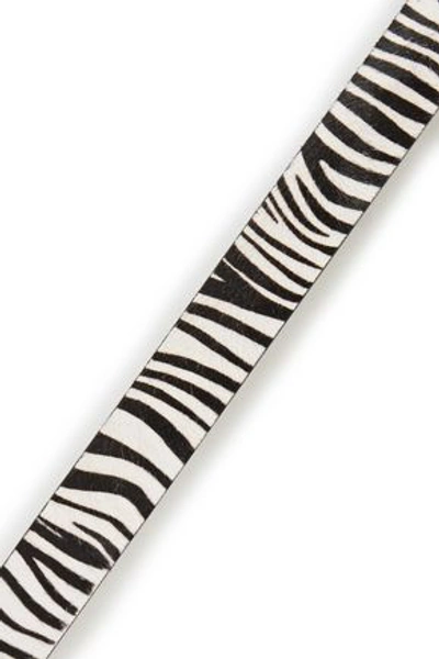 Marc Jacobs Crystal-embellished Zebra-print Calf Hair Belt In Animal Print