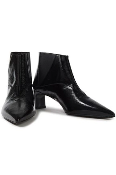 Mcq By Alexander Mcqueen Black Metta Chelsea Patent Leather Ankle Boot  <br>