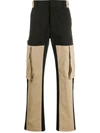 Fendi Patchwork Cotton-blend Canvas Cargo Trousers In Black