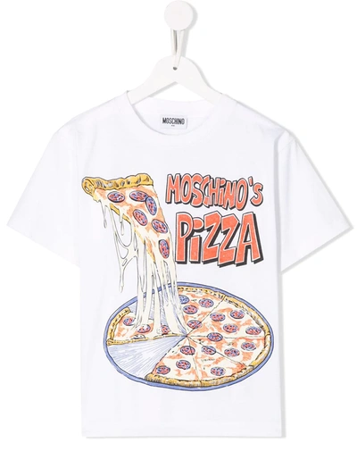 Moschino Teen Pizza T-shirt In White