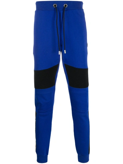 Philipp Plein Rib Panel Jogging Trousers In Blue