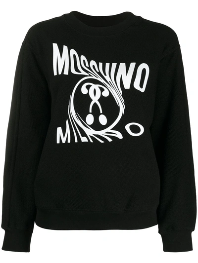 Moschino Logo Print Sweatshirt In Black
