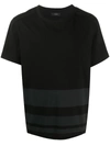 Joseph Striped Logo Print T-shirt In Black