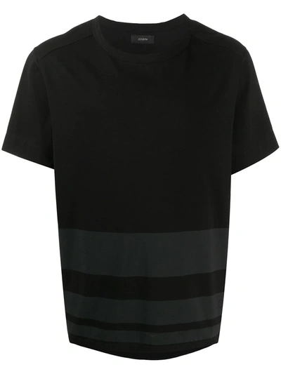Joseph Striped Logo Print T-shirt In Black