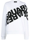Dsquared2 Mirrored Logo Sweatshirt In White