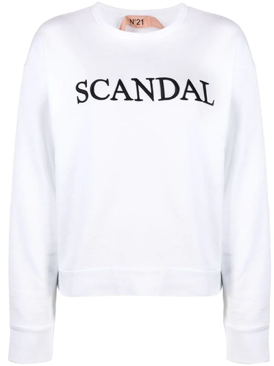 N°21 Scandal Embroidery Sweatshirt In White