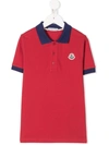 Moncler Kids' Cotton Piquet Polo Shirt In Red