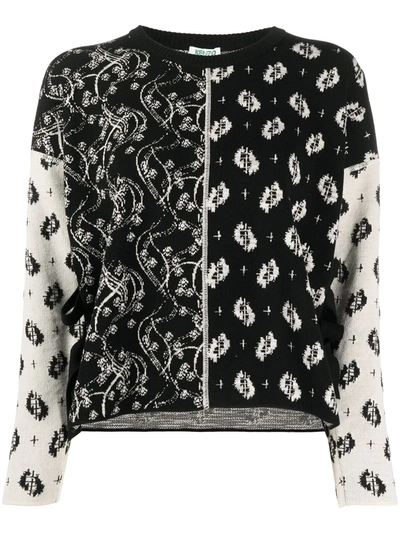 Kenzo Embroidered Long-sleeve Jumper In Black
