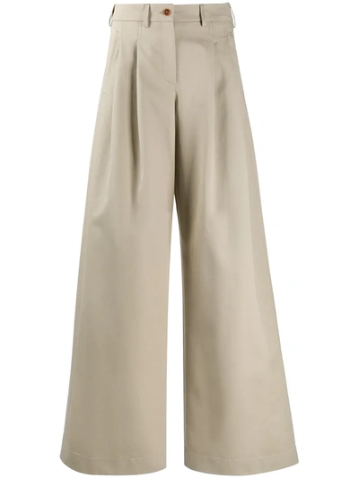 Jejia High Rise Palazzo Trousers In Neutrals