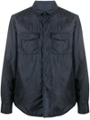 Aspesi Shirt Style Wind-breaker Jacket In Blue