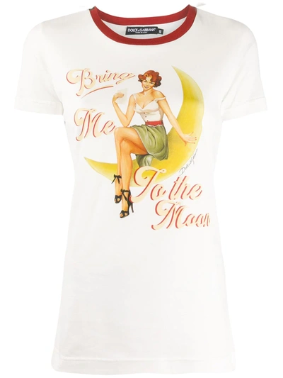 Dolce & Gabbana Bring Me To The Moon Print T-shirt In White