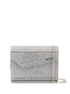 Jimmy Choo Candy Glitter-embellished Clutch In Silver,gold