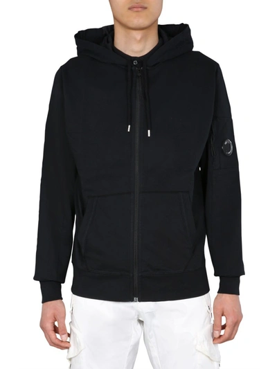 C.p. Company Hooded Sweatshirt With Zip In Black