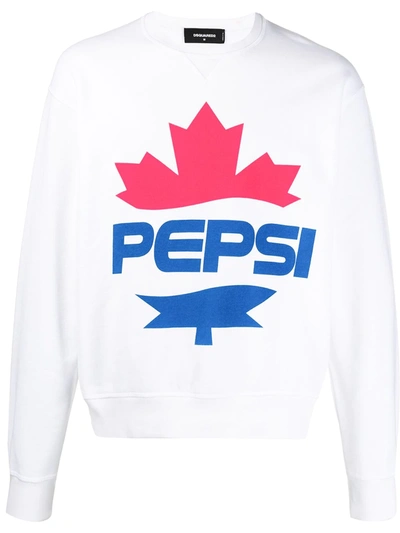 Dsquared2 #d2xpepsi Logo Print Sweatshirt In White