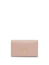 Prada Logo-plaque Foldover Cardholder In Pink