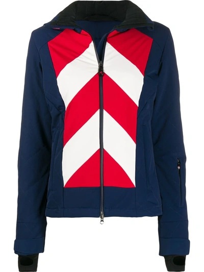 Perfect Moment Hooded Stripe Jacket In Blue